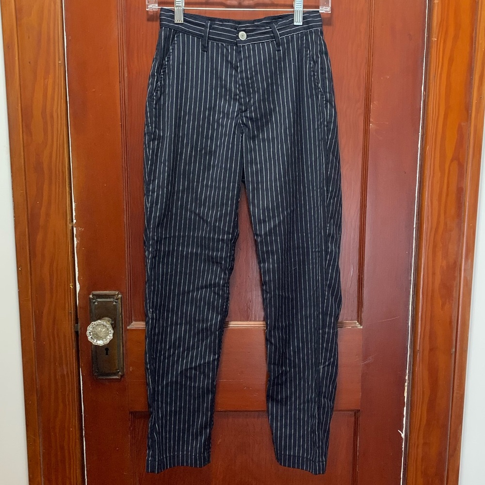 J. Galt Black and White Striped Dress Pants